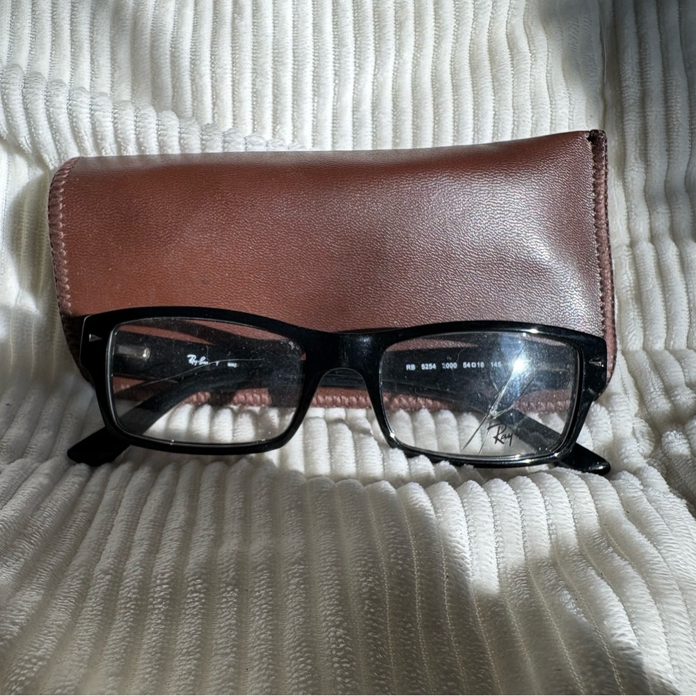 Ray-Ban Black Glasses with Brown Case